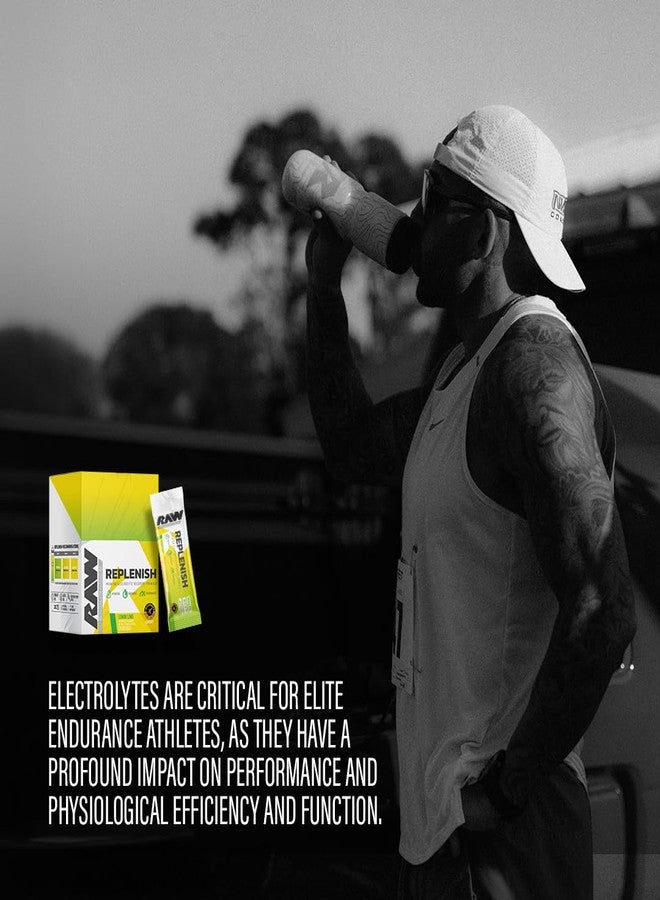 RAW Replenish Packets, Premium Electrolytes Powder Recovery Formula, Lemon Lime (20 Stick Packs) - Flavored Electrolyte Drink Mix for Hydration, Replenishment, Endurance & Performance Workouts - Image 4